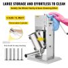 VEVOR Manual Sausage Stuffer Maker 3L Capacity Two Speed Vertical Meat Filler Stainless Steel with 5 Stuffing Nozzles, Commercial and Home Use