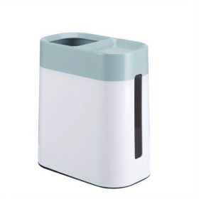 1pc 2 In 1 Desktop Trash Can With Tissue Box; Creative Plastic Mini Wastebasket; Trash Can; Garbage Bin; Rubbish Recycling For Desktop; Dressing Table (Color: Blue)