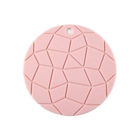1pc Food Grade Silicone Coaster; Anti-scalding Thickened Pot Mat; Turtle Pattern Heat Insulation Mat; High Temperature Resistant Table Mat (Color: Pink)
