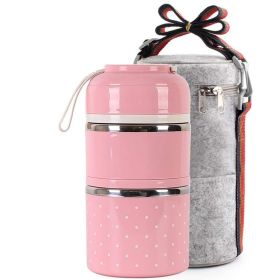 Z40 Portable Thermos Lunch Box Food Container 2/3 Layer Bento Box Stainless Steel Insulated Lunch Box for Food Storage Container (Color: Type D  two layers)
