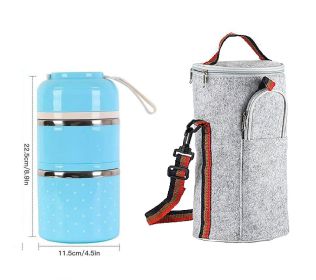 Z40 Portable Thermos Lunch Box Food Container 2/3 Layer Bento Box Stainless Steel Insulated Lunch Box for Food Storage Container (Color: Type A  two layers)
