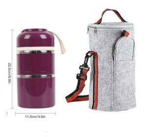 Z40 Portable Thermos Lunch Box Food Container 2/3 Layer Bento Box Stainless Steel Insulated Lunch Box for Food Storage Container (Color: Type E  two layers)
