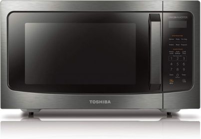 TOSHIBA EM131A5C-SS Countertop Microwave Ovens 1.2 Cu Ft, 12.4" Removable Turntable Smart Humidity Sensor 12 Auto Menus (Plug Type: us, Color: Inverter-1.6 Cu. Ft.)