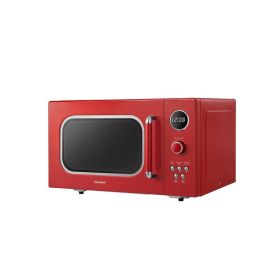 2024 New Retro Microwave Ovens with 9 Preset Programs, Fast Multi-stage Cooking (Color: 0.9 Cu.Ft Red)