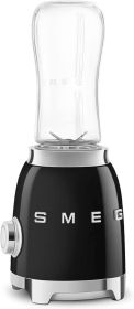 SMEG Retro Personal Blender with 2 Bottles PBF01BLUS, Black, Medium (Color: Black)