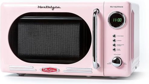 Microwave Oven, Compact Countertop - 0.7 Cu. Ft. - 700-Watts with LED Digital, Child Lock - Easy Clean Interior, Microwave Oven (Color: 0.7 Cu. Ft.Pink)