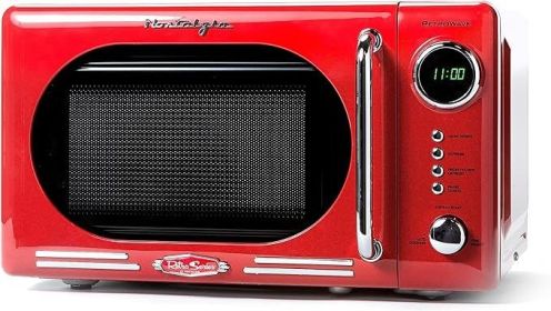 Microwave Oven, Compact Countertop - 0.7 Cu. Ft. - 700-Watts with LED Digital, Child Lock - Easy Clean Interior, Microwave Oven (Color: 0.7 Cu. Ft.Red)