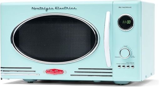 Microwave Oven, Compact Countertop - 0.7 Cu. Ft. - 700-Watts with LED Digital, Child Lock - Easy Clean Interior, Microwave Oven (Color: 0.9 Cu. Ft.Aqua)
