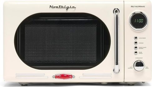 Microwave Oven, Compact Countertop - 0.7 Cu. Ft. - 700-Watts with LED Digital, Child Lock - Easy Clean Interior, Microwave Oven (Color: 0.7 Cu. Ft.Cream)