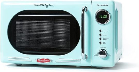 Microwave Oven, Compact Countertop - 0.7 Cu. Ft. - 700-Watts with LED Digital, Child Lock - Easy Clean Interior, Microwave Oven (Color: 0.7 Cu. Ft.Aqua)