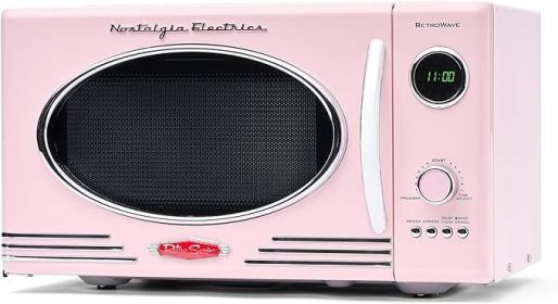 Microwave Oven, Compact Countertop - 0.7 Cu. Ft. - 700-Watts with LED Digital, Child Lock - Easy Clean Interior, Microwave Oven (Color: 0.9 Cu. Ft.Pink)